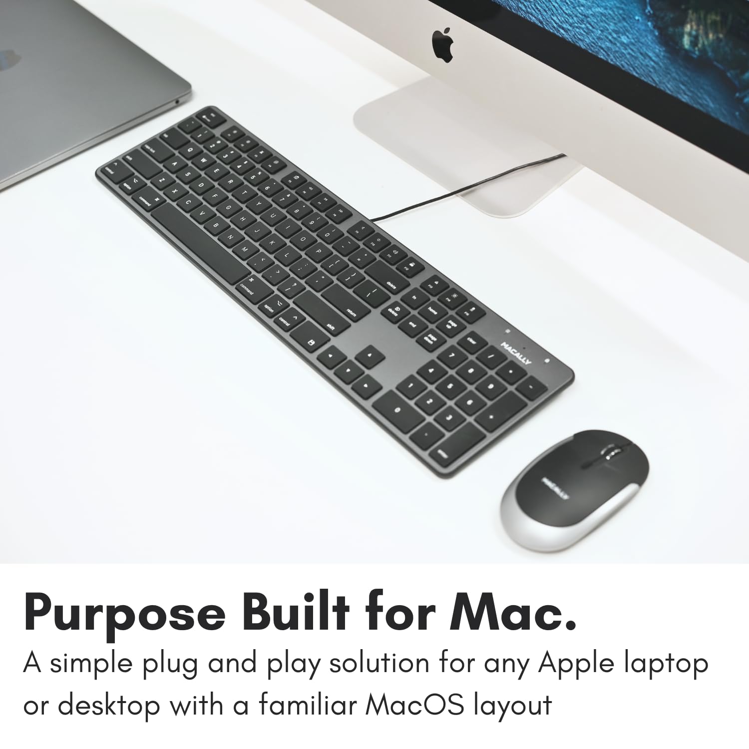 Amazon.com: Macally Slim USB Wired Keyboard for Mac - Compatible